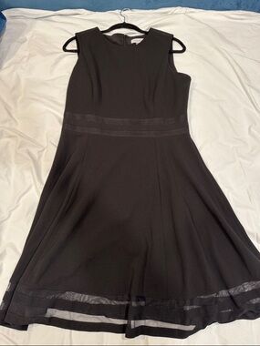 Calvin Klein Black Sleeveless Fit-and-Flare Dress Cult Classic